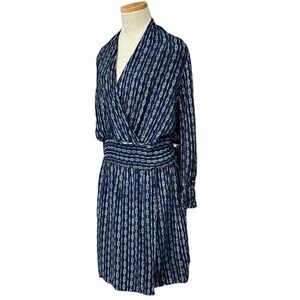 MUNTHE Dress Long Sleeves Blue Print Sustainable Size 8
